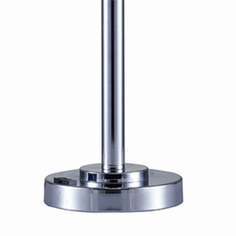 Benjara Metal Table Lamp with Hanging Acrylic Beads and USB Plugin- Silver