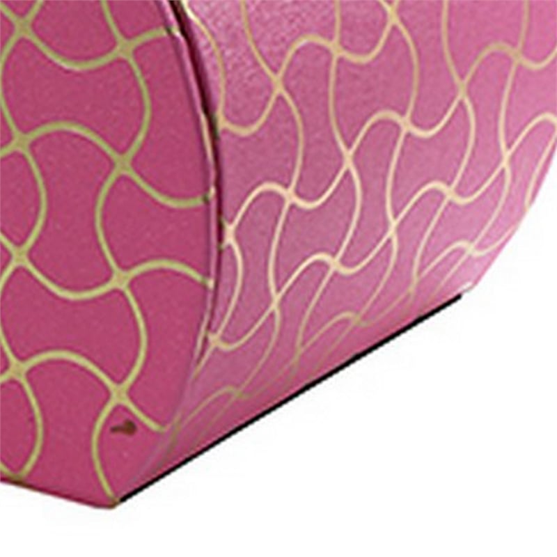 Benjara Travel Jewelry Case with 2 Drawer Storage & Wavy Textured Pattern- Pink