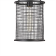 Benjara Cylindrical Grid Design Metal Chandelier with Wooden Accent- Black