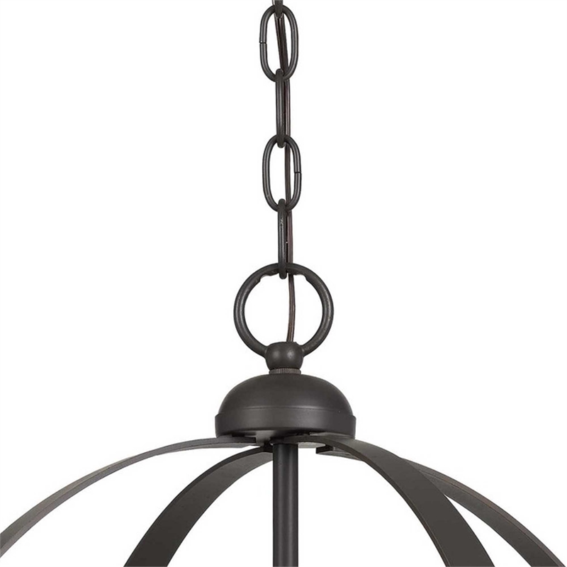 Benjara Metal Chandelier with 4 Candelabra Holders- Black and Gold
