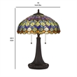 Benjara 120 Watt Table Lamp with Engraved Base- Multicolor