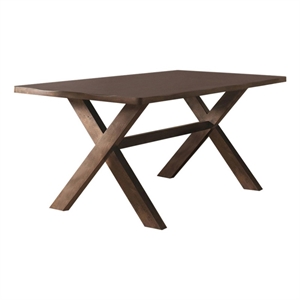Benjara 30&quot X Base Wooden Dining Table- Brown
