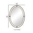 Benjara Sleek Open Double Metal Frame Oval Mirror- Rustic Bronze