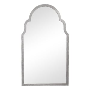 Benjara Sleek Elongated Quatrefoil Frame Mirror- Silver