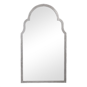 Benjara Sleek Elongated Quatrefoil Frame Mirror- Silver