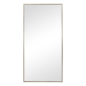 Benjara Rectangular Shape Thin Polystyrene Frame Mirror- Gold