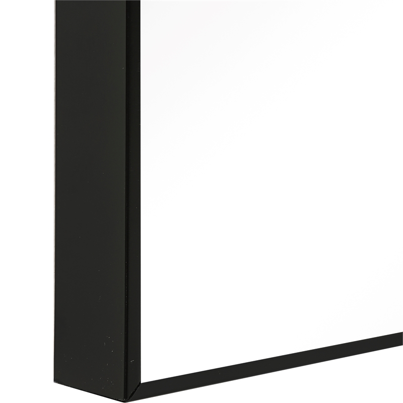 Benjara Rectangular Shape Thin Polystyrene Frame Long Mirror- Black