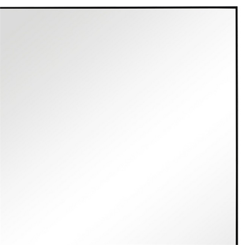 Benjara Rectangular Shape Thin Polystyrene Frame Long Mirror- Black