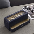 Benjara Watch Case with Drawer Display and 4 Slots- Blue