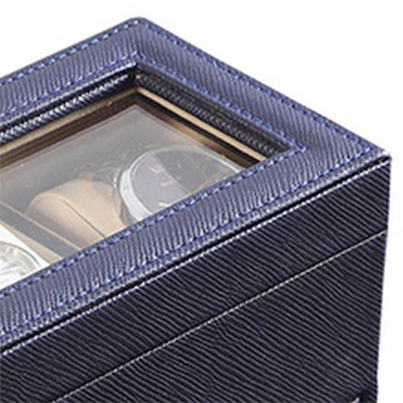 Benjara Watch Case with Drawer Display and 4 Slots- Blue