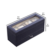 Benjara Watch Case with Drawer Display and 4 Slots- Blue