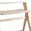 Benjara Wooden Study Desk with Criss Cross Legs- Light Brown