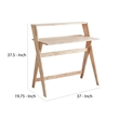 Benjara Wooden Study Desk with Criss Cross Legs- Light Brown