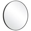 Benjara Round Shape Sleek Metal Frame Mirror- Black