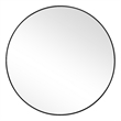 Benjara Round Shape Sleek Metal Frame Mirror- Black