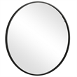 Benjara 37 Inches Round Shape Sleek Frame Mirror- Black