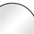 Benjara 37 Inches Round Shape Sleek Frame Mirror- Black