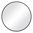 Benjara 37 Inches Round Shape Sleek Frame Mirror- Black