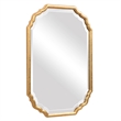 Benjara 32 Inches Curved Design Wooden Vanity Mirror- Gold