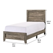 Benjara Twin Size Bed with Panel Design Headboard and Footboard- Cherry Brown