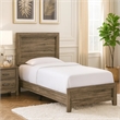Benjara Twin Size Bed with Panel Design Headboard and Footboard- Cherry Brown