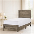 Benjara Twin Size Bed with Panel Design Headboard and Footboard- Cherry Brown