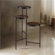 Benjara 3 Tier Plant Stand with Round Wooden Shelves and Foldable Design- Black