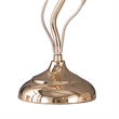 Benjara Metal Table Lamp with Floral Shade and Acrylic Crystals- Gold
