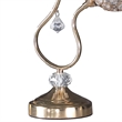 Benjara Metal Table Lamp with Floral Trumpet Shade and Crystal Accents- Gold