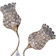 Benjara Metal Table Lamp with Floral Trumpet Shade and Crystal Accents- Gold