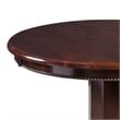 Benjara Round Wooden Pub Table with Turned Pedestal Base- Brown