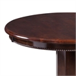 Benjara Round Wooden Pub Table with Turned Pedestal Base- Brown
