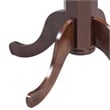 Benjara Round Wooden Pub Table with Turned Pedestal Base- Brown