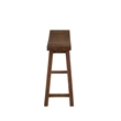 Benjara Saddle Design Wooden Bench with Grain Details- Brown