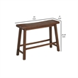 Benjara Saddle Design Wooden Bench with Grain Details- Brown