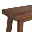 Benjara Saddle Design Wooden Bench with Grain Details- Brown