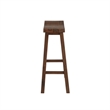 Benjara Saddle Design Wooden Barstool with Grain Details- Brown