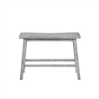 Benjara Saddle Design Wooden Bench with Grain Details- Gray