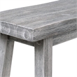Benjara Saddle Design Wooden Bench with Grain Details- Gray