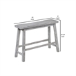 Benjara Saddle Design Wooden Bench with Grain Details- Gray