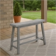 Benjara Saddle Design Wooden Bench with Grain Details- Gray