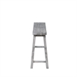 Benjara Saddle Design Wooden Bench with Grain Details- Gray