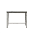 Benjara Rustic Rectangular Wooden Pub Table with Block legs- Gray