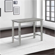 Benjara Rustic Rectangular Wooden Pub Table with Block legs- Gray