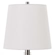 Benjara Table Lamp with Textured Glass Ball Accent- White and Chrome