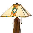 Benjara Table Lamp with Shade and Geometric Design- Multicolor