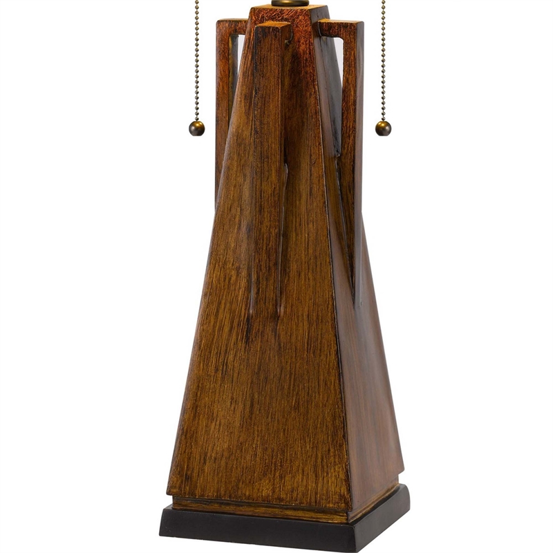 Benjara Table Lamp with Shade and Geometric Design- Multicolor