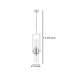Benjara Pendant with Cylindrical Rotatable Glass Shade- Chrome