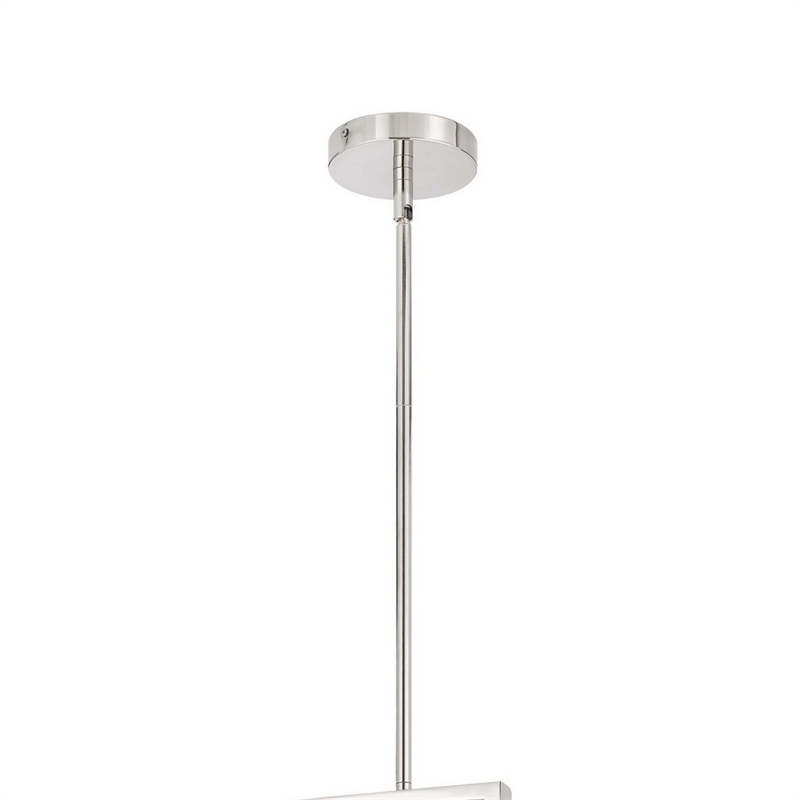 Benjara Pendant with Cylindrical Rotatable Glass Shade- Chrome