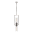 Benjara Pendant with Cylindrical Rotatable Glass Shade- Chrome